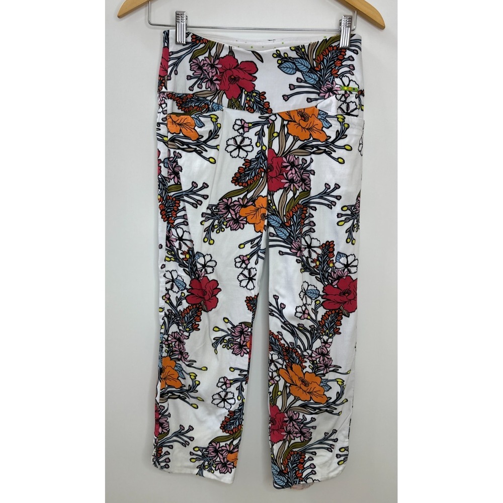 Swing Control Floral Print Golf Pants Size 0 Pockets Stretch Pull On White Multi - Picture 15 of 15